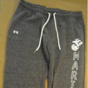UNDER ARMOR US MARINE CORPS GRAY SWEATPANTS EAGLE GLOBE ANCHOR MEDIUM LD 6948
